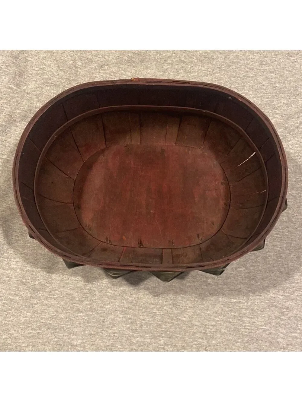Dark Stained Oval Basket